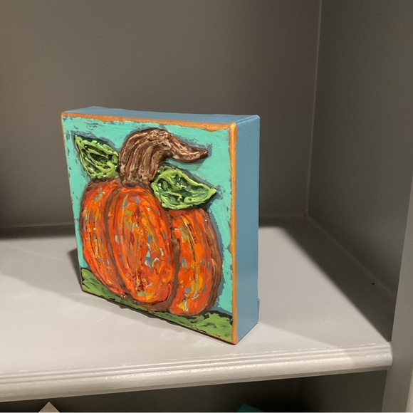 🔴TEXTURED PUMPKIN PAINTING🔴ORIGINAL ART🔴 - Picture 6 of 7